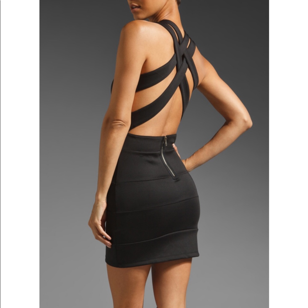 Black criss cross back dress